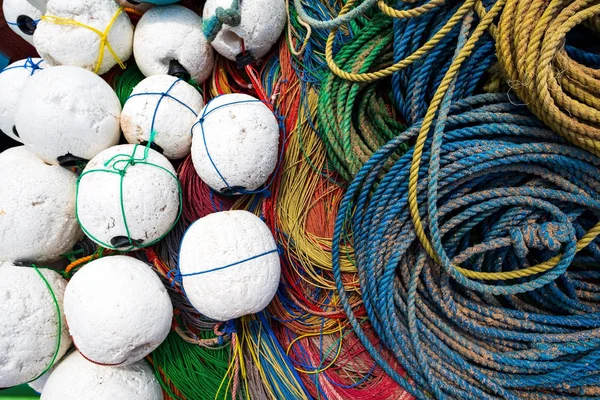 Primer plano de la red de pesca de cuerda y cuerdas —  Fotos de Stock