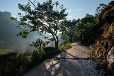 Yürüyüş yolundan Adams zirvesinde gündoğumu, Sri Lanka