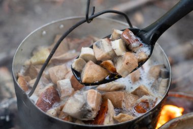 Bir çaydanlık dolusu mantar ateşinde