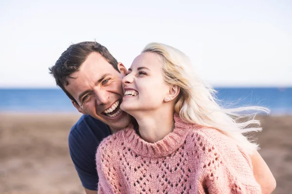 True Real Happiness Young Beautiful People Faces Nice Blonde Girl — Stock Photo, Image