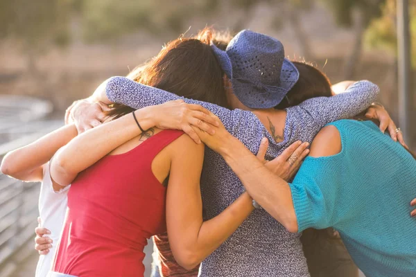 União Todos Juntos Como Trabalho Equipe Grupo Amigos Sexo Feminino — Fotografia de Stock