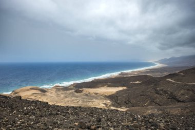 Cofete şehir ve Fuerteventura Beach'de
