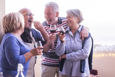 Yetişkinlerden oluşan bir grup. Arkadaşça eğleniyorlar. Evlerinde şakalaşıp eğleniyorlar.
