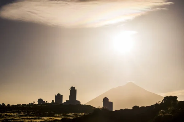 Beau Paysage Coucher Soleil Avec Des Montagnes Plein Air Sur — Photo