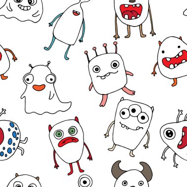 doodle canavarlar ile Seamless modeli