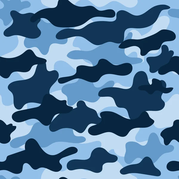 Motif Sans Couture Camouflage Bleu — Image vectorielle