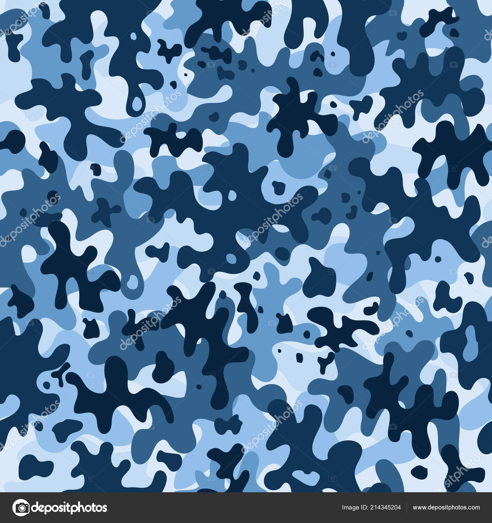 Seamless Pattern Blue Camouflage Vector Stock Vector by ©Insh1na 214345204