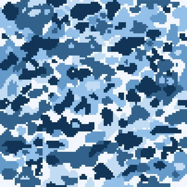 Motif Sans Couture Camouflage Bleu Vecteur — Image vectorielle