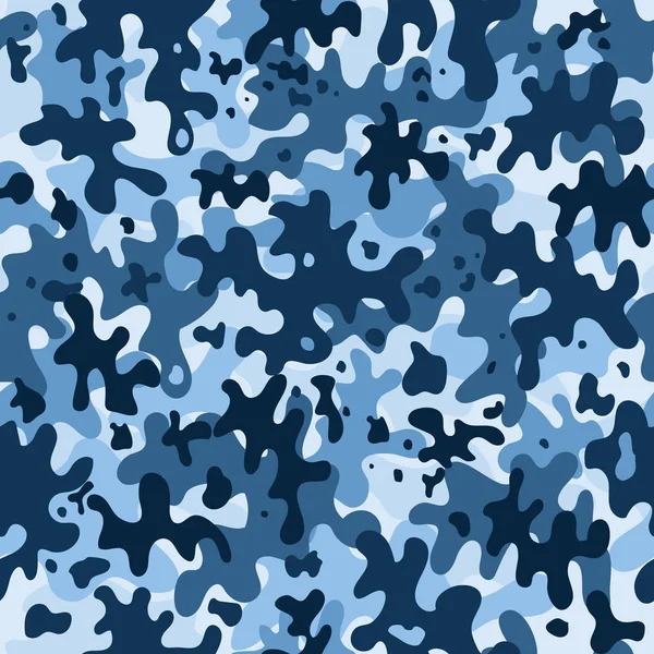 Patrón Inconsútil Vector Camuflaje Azul — Vector de stock