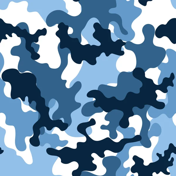 Camouflage Bleu Motif Tendance Fond Sans Couture — Image vectorielle