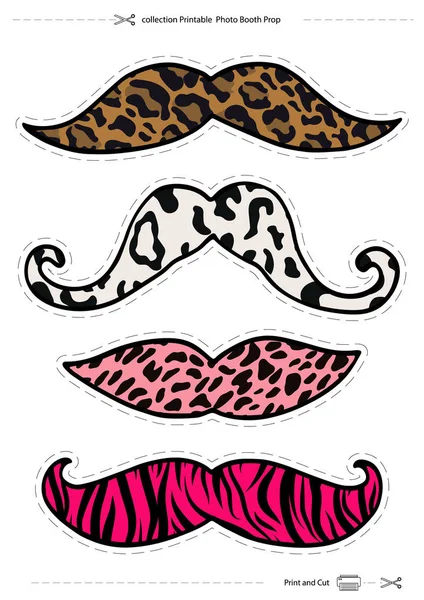 Moustache Avec Motif Animal Dyi Accessoires Pour Les Séances Photo — Image vectorielle
