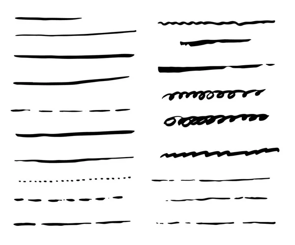 Sammlung Handgezeichneter Pinsel Satz Vektor Grunge Pinsel — Stockvektor