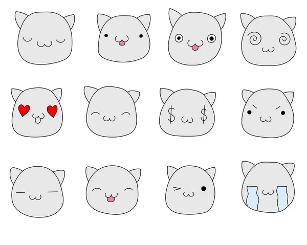 Serie di gatti di emozioni — Vettoriale Stock