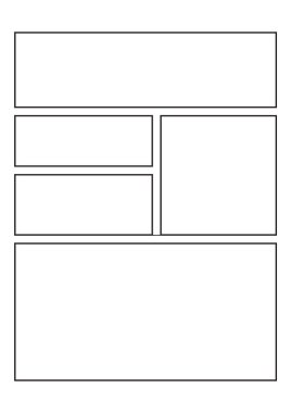çizgi roman oluşturmak için manga storyboard düzen şablonu
