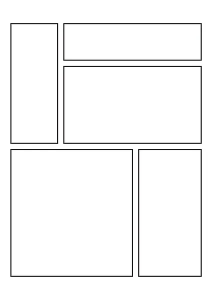 Manga Storyboard Layout Vorlage zum Zeichnen von Geschichten — Stockvektor