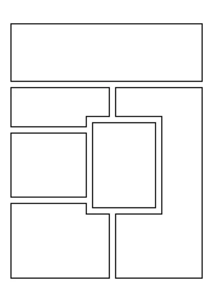 Manga Storyboard Layout Vorlage zum Zeichnen von Geschichten — Stockvektor