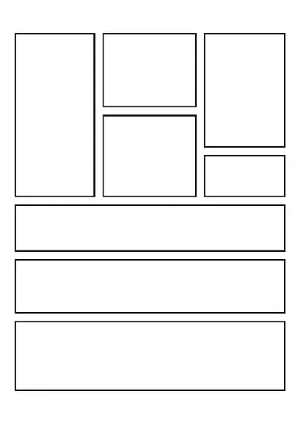 Comic Book Strip Templates For Drawing — Stock Vector