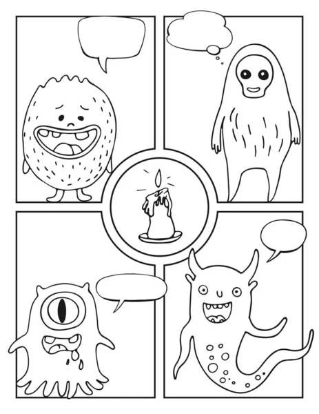 Comic blank Layout-Vorlage halloween Hintergrund — Stockvektor