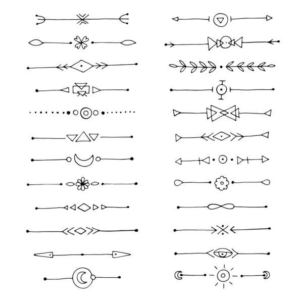 Set of vintage hand drawn elements, the divider text — Stock Vector