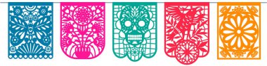 Ölüler günü, Dia de los Muertos, kağıt bayraklar, Papel Picado