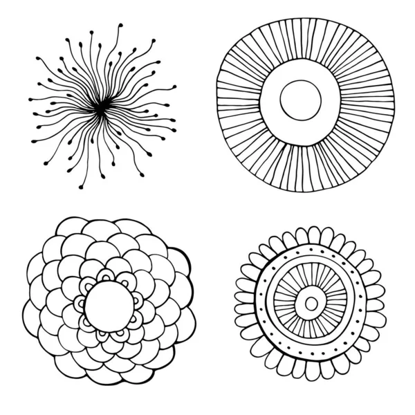 Набір Ручних Намальованих Стилізованих Квітів — стоковий вектор
