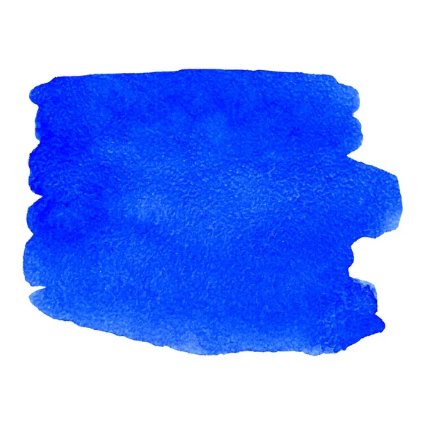 Mancha Aquarela Azul Isolada Branco Ilustração Vetorial — Vetor de Stock