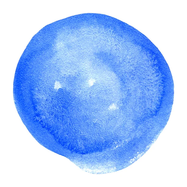 Círculo Aquarela Azul Isolado Branco Ilustração Vetorial — Vetor de Stock