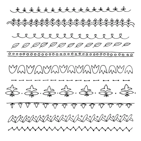 Desenho Borda Vetorial Desenhada Mão —  Vetores de Stock