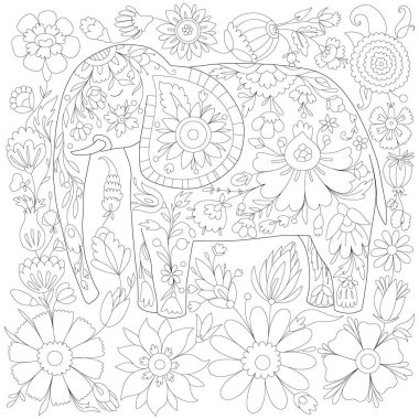 Filli stres önleyici boyama kitabı, yetişkinler için boyama kitabı.