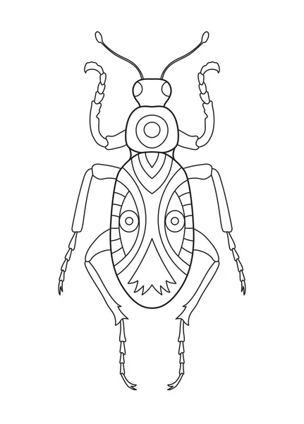 Раскрашивание Страницы Антистрессовая Раскраска Взрослых Абстрактный Жук — стоковый вектор
