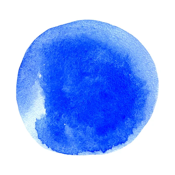 Círculo Aquarela Azul Isolado Branco — Fotografia de Stock