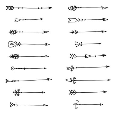 El çizilmiş oklar beyaz renge ayarlandı