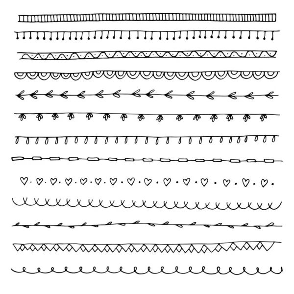 set of simple hand-drawn borders