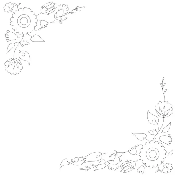 Página Para Colorear Antiestrés Con Patrón Floral Espacio Blanco — Foto de Stock