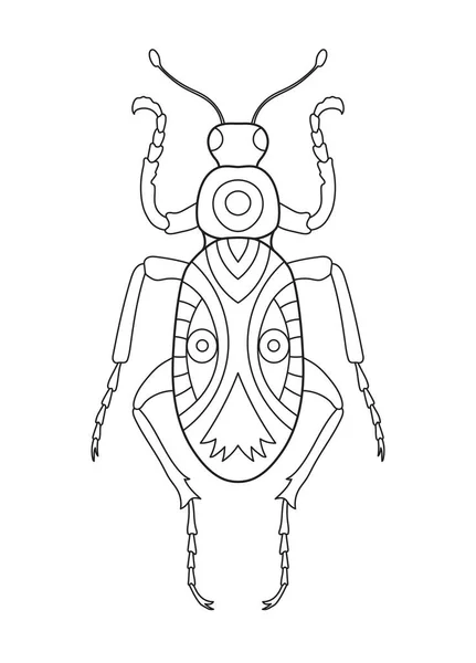 Malvorlage Antistress Malbuch Für Erwachsene Abstrakter Käfer — Stockfoto