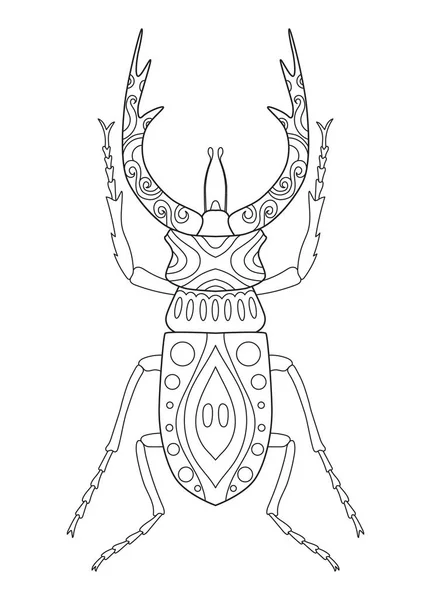 Coloring Page Antistress Coloring Book Adults Abstract Beetle — Stock Photo, Image