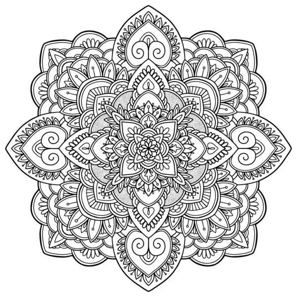 Coloring page. Antistress coloring book for adults. Mandala. Outline drawing