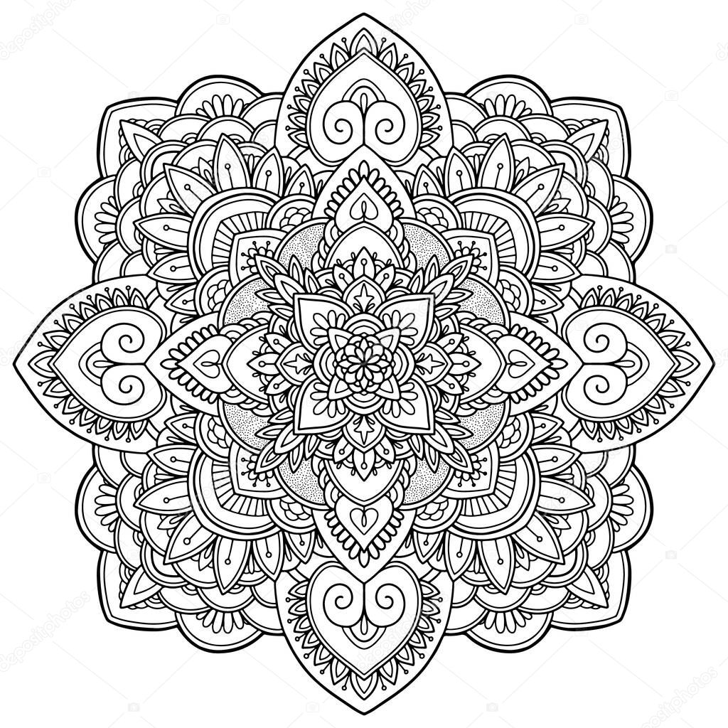 Download Coloring Page Antistress Coloring Book For Adults Mandala Outline Drawing 382932328 Larastock