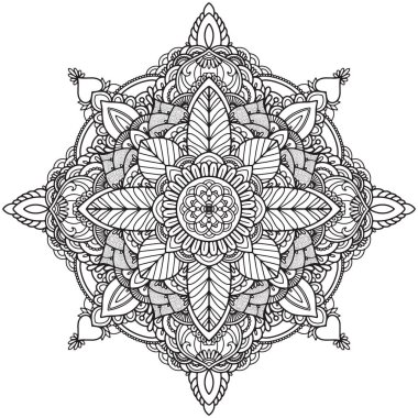 Boyama sayfası. Yetişkinler için stres önleyici boyama kitabı. Mandala. Özet çizimi