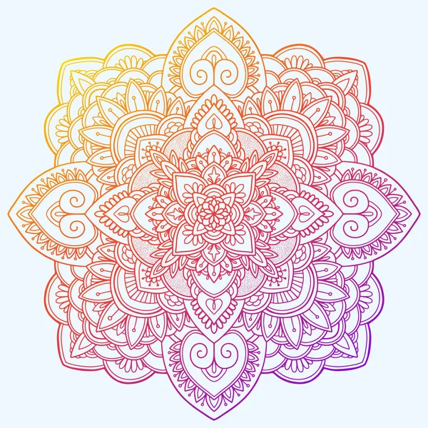 Mandala Gradiente Desenho Linear Desenhado Mão — Fotografia de Stock