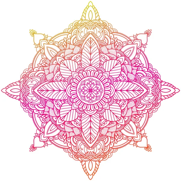 Mandala Mandala Gradiente Disegnato Mano Isolato Bianco — Foto Stock