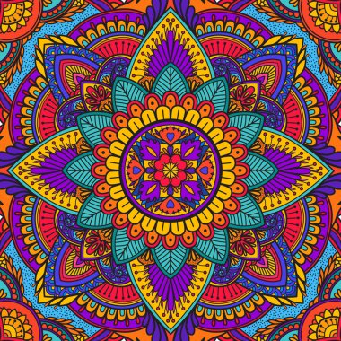 Bir eşarp için güzel bir iz, el yapımı mandala.