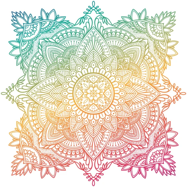 Mandala Mandala Gradiente Desenhado Mão Isolado Branco — Fotografia de Stock