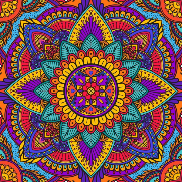 Beautiful Print Scarf Hand Drawn Mandala — Stock Photo, Image
