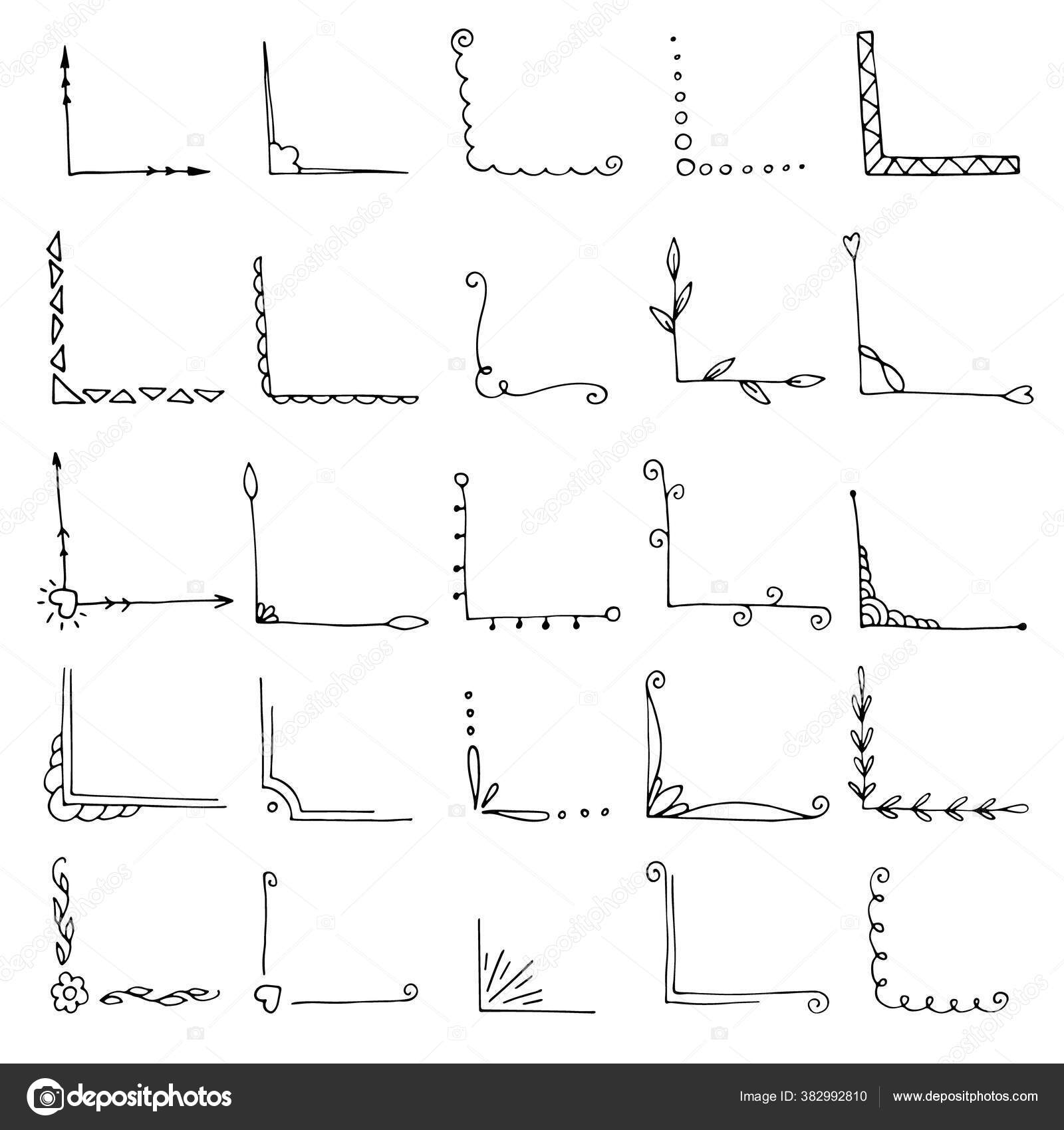 Set Handdrawn Doodle Corners Stock Illustration - Download Image Now -  Corner, Border - Frame, Drawing - Art Product - iStock