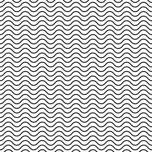 幾何学波とシームレスなパターン 黒白の線形の背景 — ストックベクタ