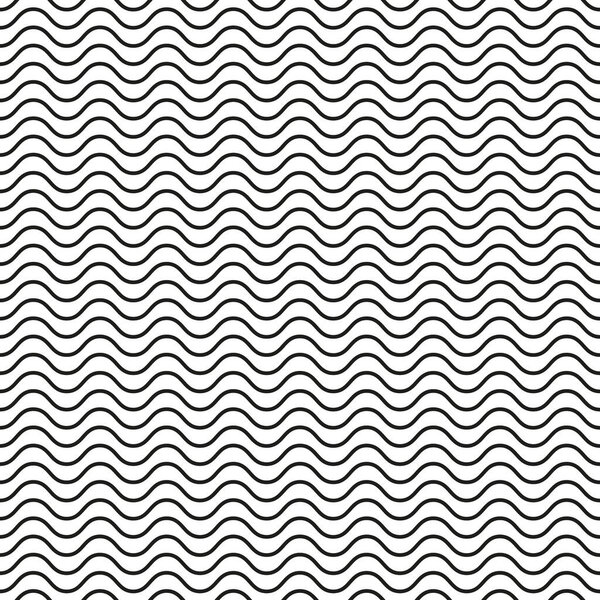 Geometric Seamless pattern with waves. Black-white linear background