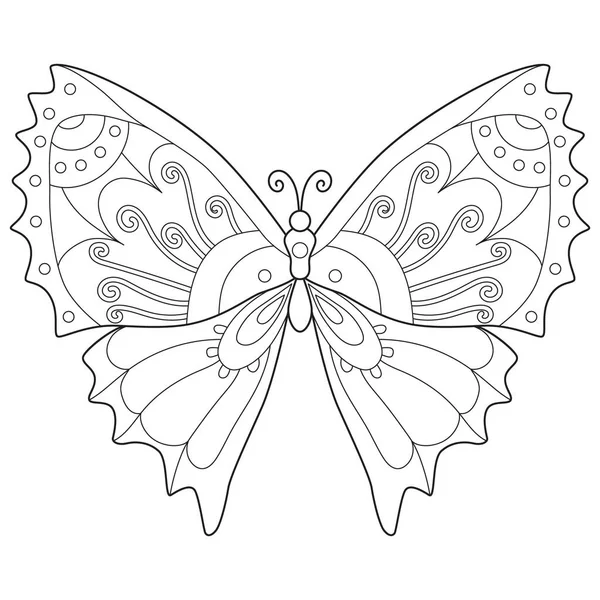 Fantasy Decorative Butterflies Stress Adult Coloring Book — Stock Photo, Image