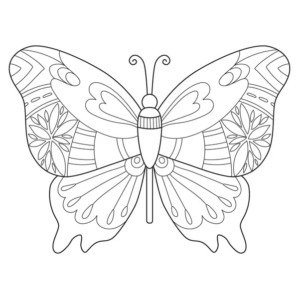 Decorative Butterfly Coloring Book Adult — Stock Photo, Image