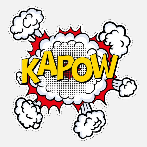 Styl Pop Art Polotónovým Efektem Komická Řečová Bublina Textem Kapow — Stock fotografie